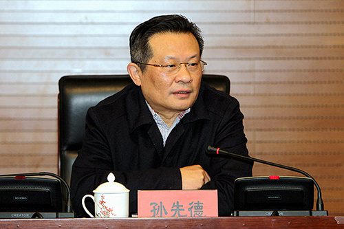图为中国残联党组副书记、常务副理事长孙先德出席会议并讲话